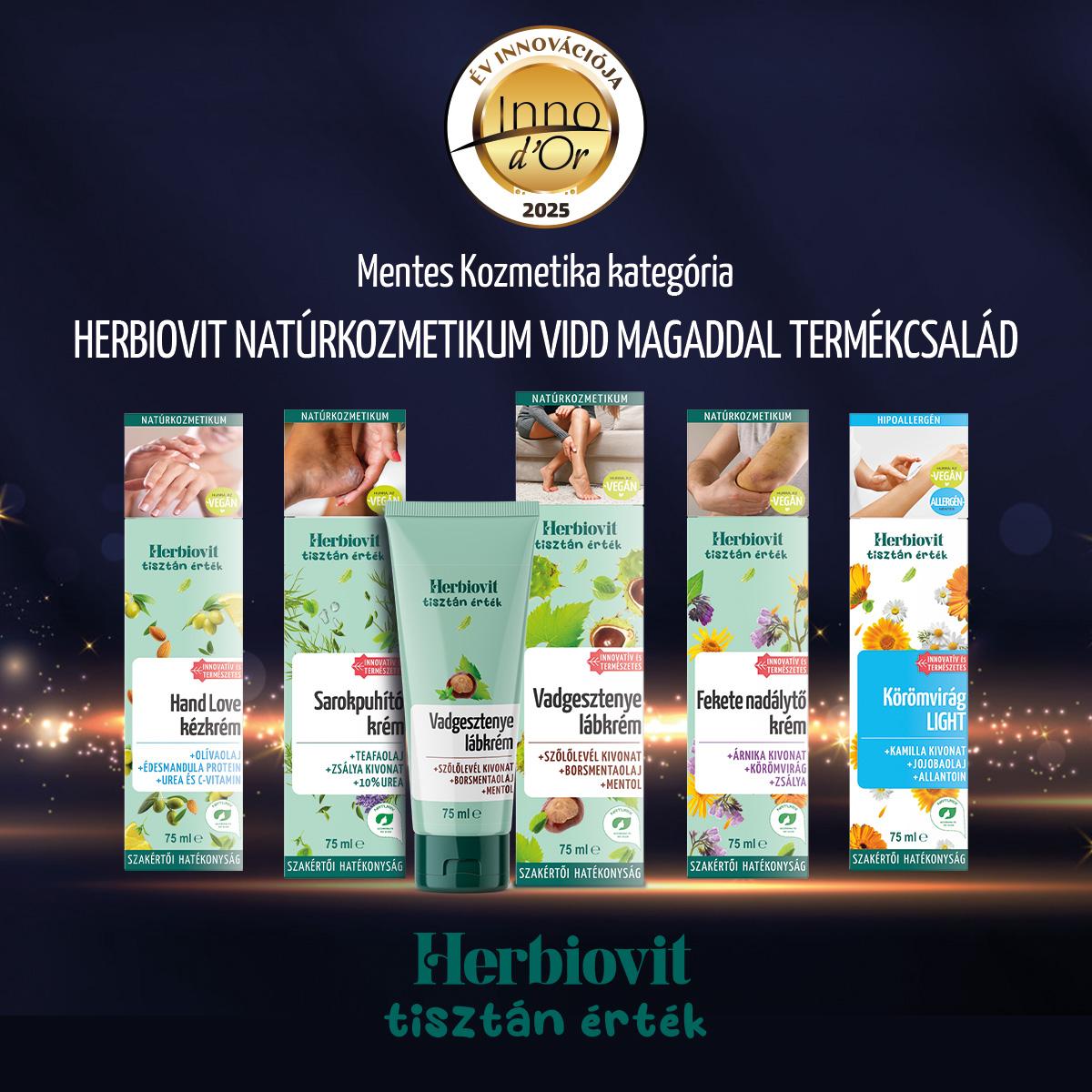 herbiovit innodor év innovációja díjnyertes mentes kozmetikum