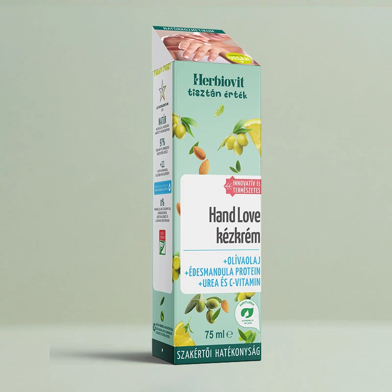 Hand Love hidratáló kézkrém tubusban értékes édesmandula proteinnel