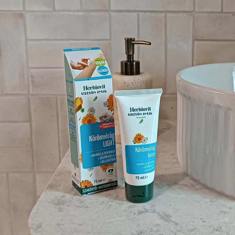 Körömvirág krém LIGHT Hipoallergén tubusban a hiperérzékeny bőr ápolására